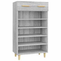 Produktbild för Skoställ grå sonoma 60x35x105 cm konstruerat trä