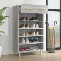 Produktbild för Skoställ grå sonoma 60x35x105 cm konstruerat trä