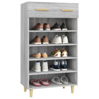 Produktbild för Skoställ grå sonoma 60x35x105 cm konstruerat trä
