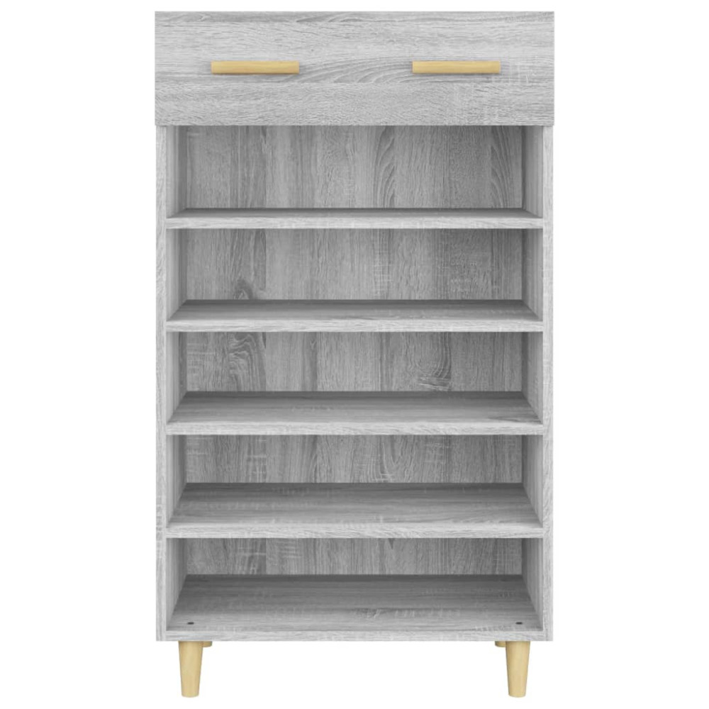 Produktbild för Skoställ grå sonoma 60x35x105 cm konstruerat trä