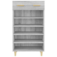 Produktbild för Skoställ grå sonoma 60x35x105 cm konstruerat trä