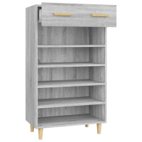 Produktbild för Skoställ grå sonoma 60x35x105 cm konstruerat trä