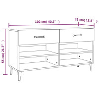 Produktbild för Skoställ brun ek 102x35x55 cm konstruerat trä