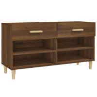 Produktbild för Skoställ brun ek 102x35x55 cm konstruerat trä