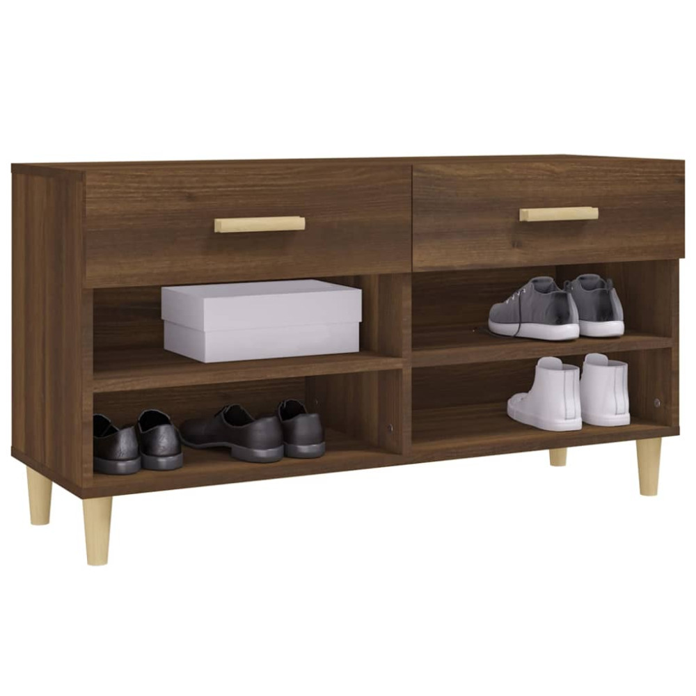 Produktbild för Skoställ brun ek 102x35x55 cm konstruerat trä