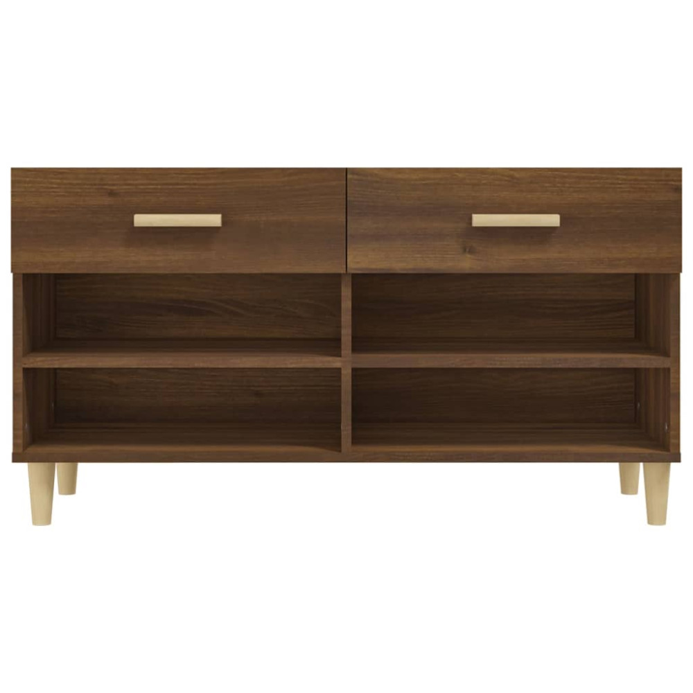 Produktbild för Skoställ brun ek 102x35x55 cm konstruerat trä