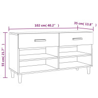 Produktbild för Skoställ brun ek 102x35x55 cm konstruerat trä