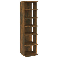 Produktbild för Skoställ 2 st rökfärgad ek 27,5x27x102 cm konstruerat trä