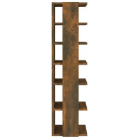 Produktbild för Skoställ 2 st rökfärgad ek 27,5x27x102 cm konstruerat trä