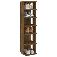 Produktbild för Skoställ 2 st rökfärgad ek 27,5x27x102 cm konstruerat trä