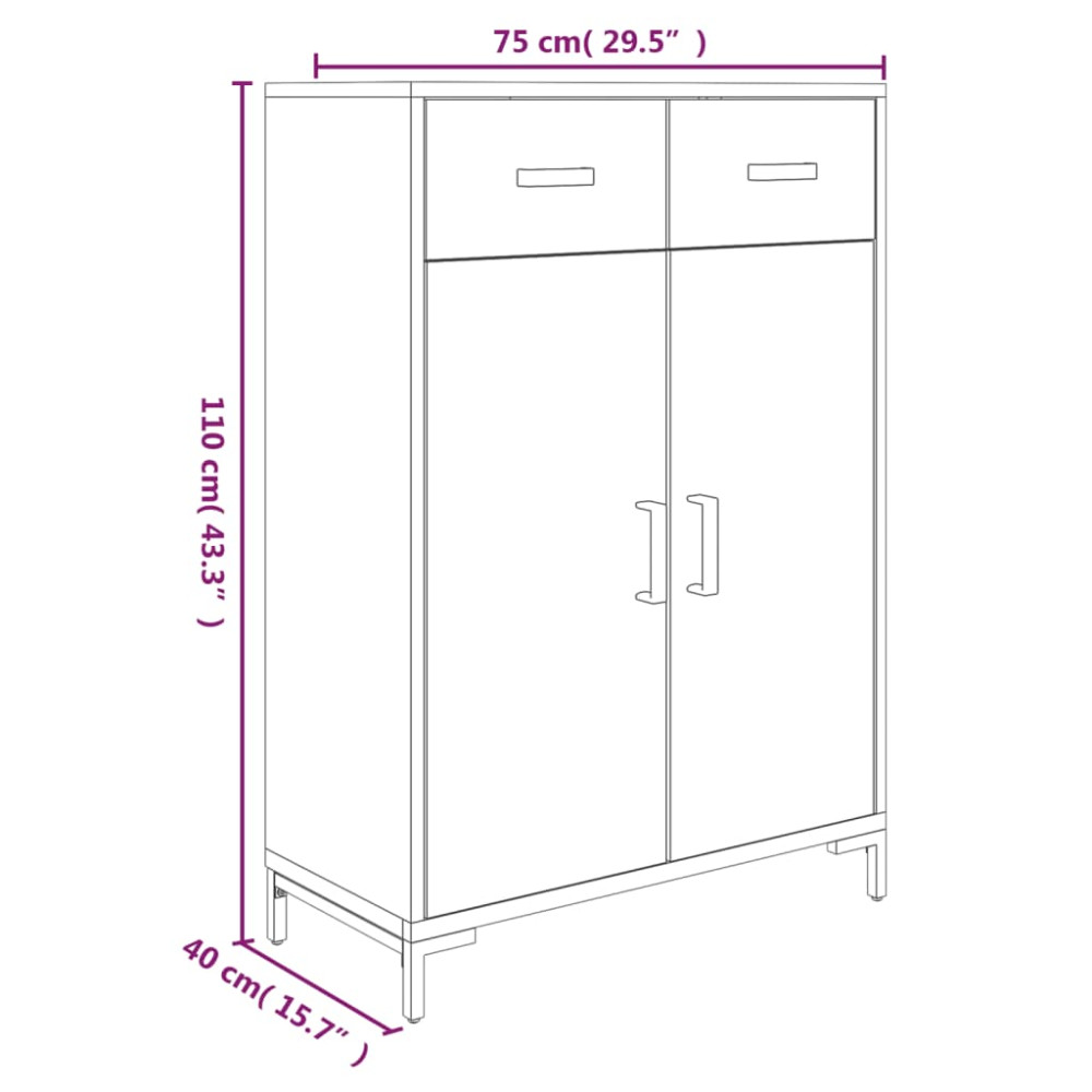 Produktbild för Skoskåp 75x40x110 cm massiv furu