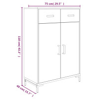 Produktbild för Skoskåp 75x40x110 cm massiv furu