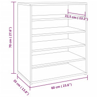 Produktbild för Skoställ brun ek 60x35x70 cm konstruerat trä