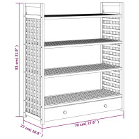 Produktbild för Skohylla med låda 70x27x81 cm massivt valnötsträ