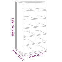 Produktbild för Skohylla rökfärgad Brun ek 54x34x100,5 cm konstruerat trä