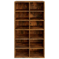 Produktbild för Skohylla rökfärgad ek 54x34x100,5 cm konstruerat trä