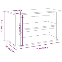 Produktbild för Skohylla svart 75x35x45 cm konstruerat trä