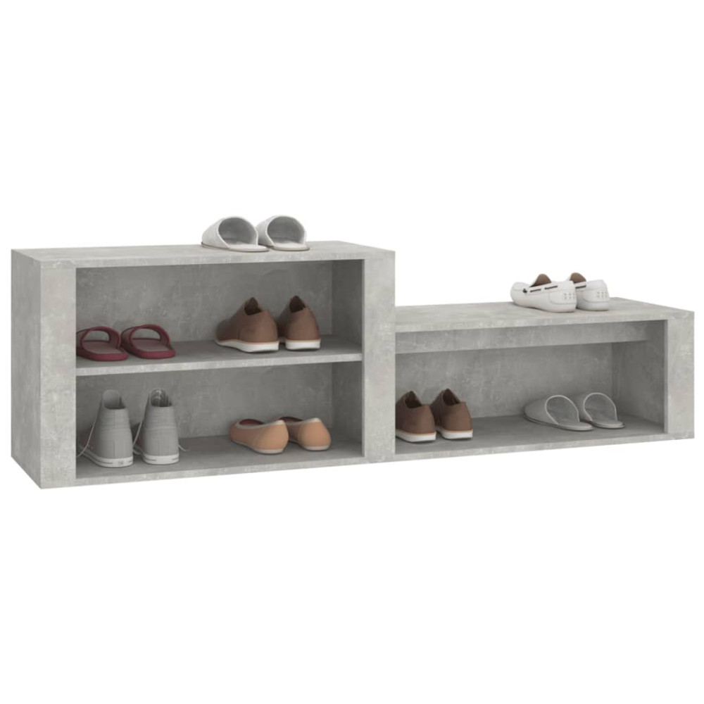 Produktbild för Skoskåp betonggrå 150x35x45 cm konstruerat trä