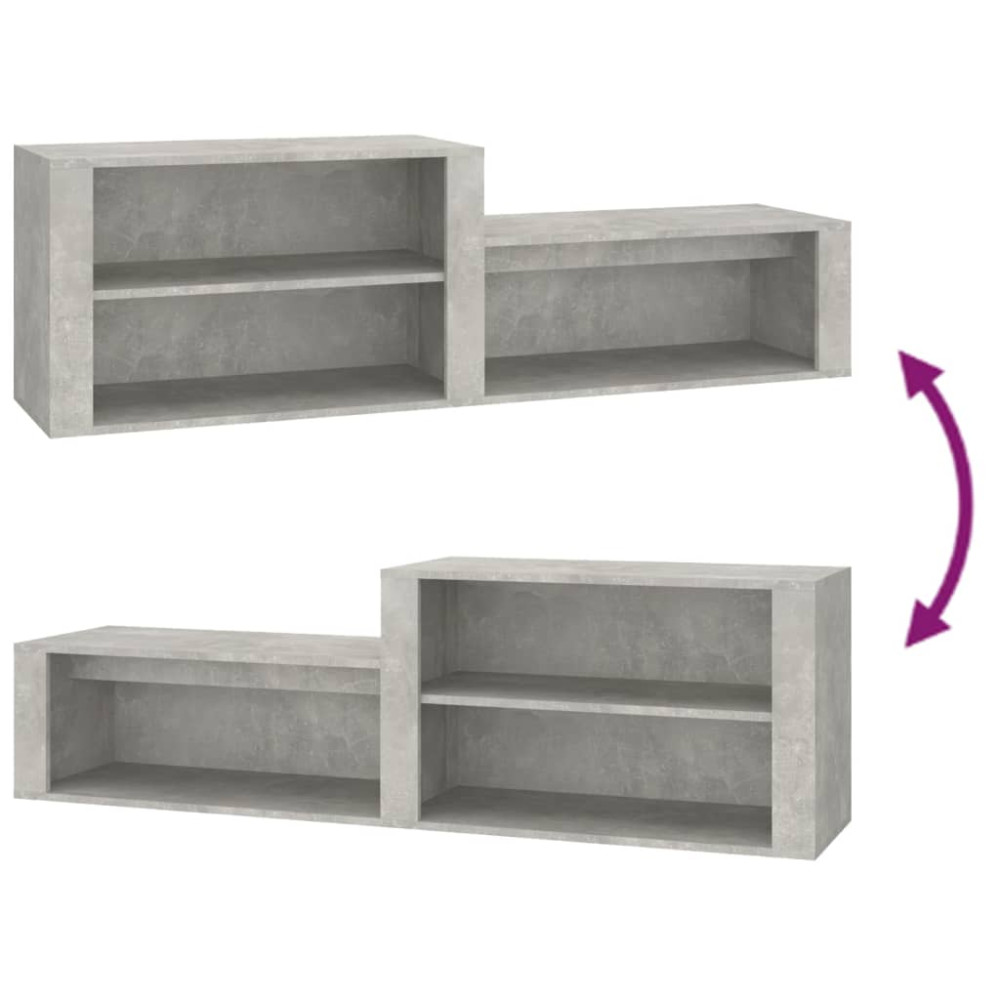 Produktbild för Skoskåp betonggrå 150x35x45 cm konstruerat trä