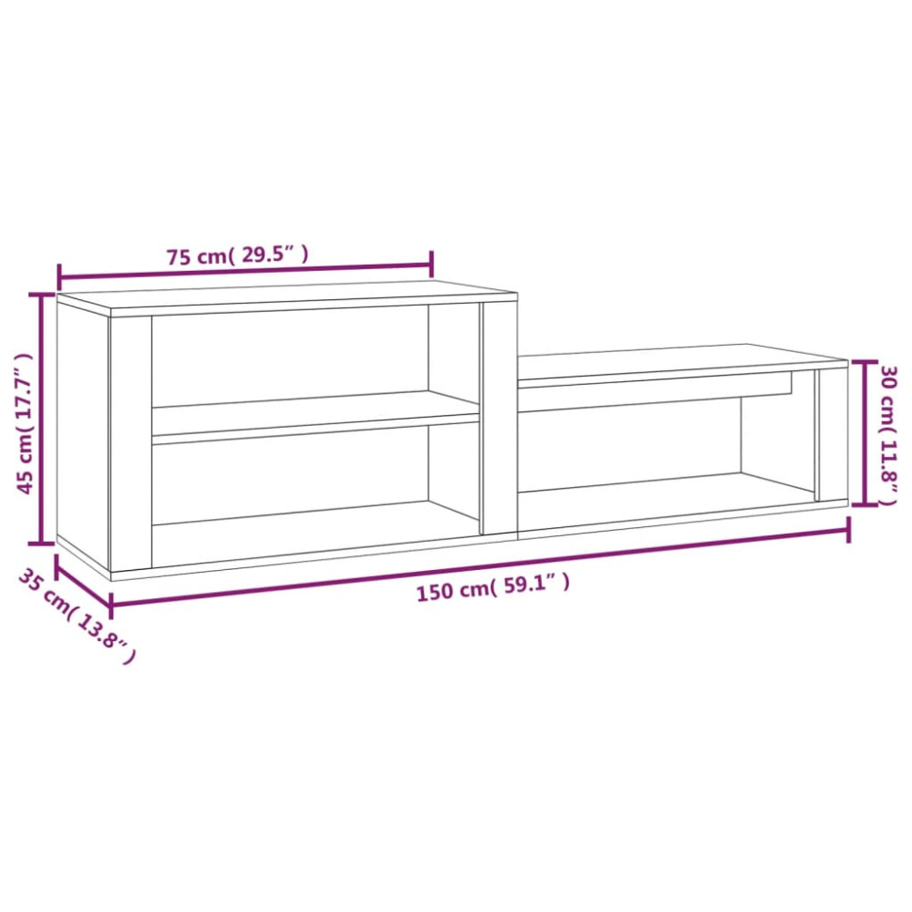Produktbild för Skoskåp betonggrå 150x35x45 cm konstruerat trä