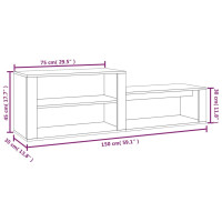 Produktbild för Skoskåp betonggrå 150x35x45 cm konstruerat trä
