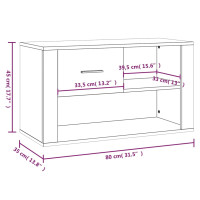 Produktbild för Skoställ rökfärgad ek 80x35x45 cm konstruerat trä