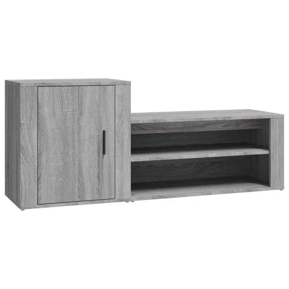 Produktbild för Skoskåp grå sonoma 130x35x54 cm konstruerat trä
