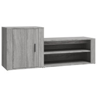 Produktbild för Skoskåp grå sonoma 130x35x54 cm konstruerat trä
