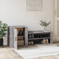 Produktbild för Skoskåp grå sonoma 130x35x54 cm konstruerat trä