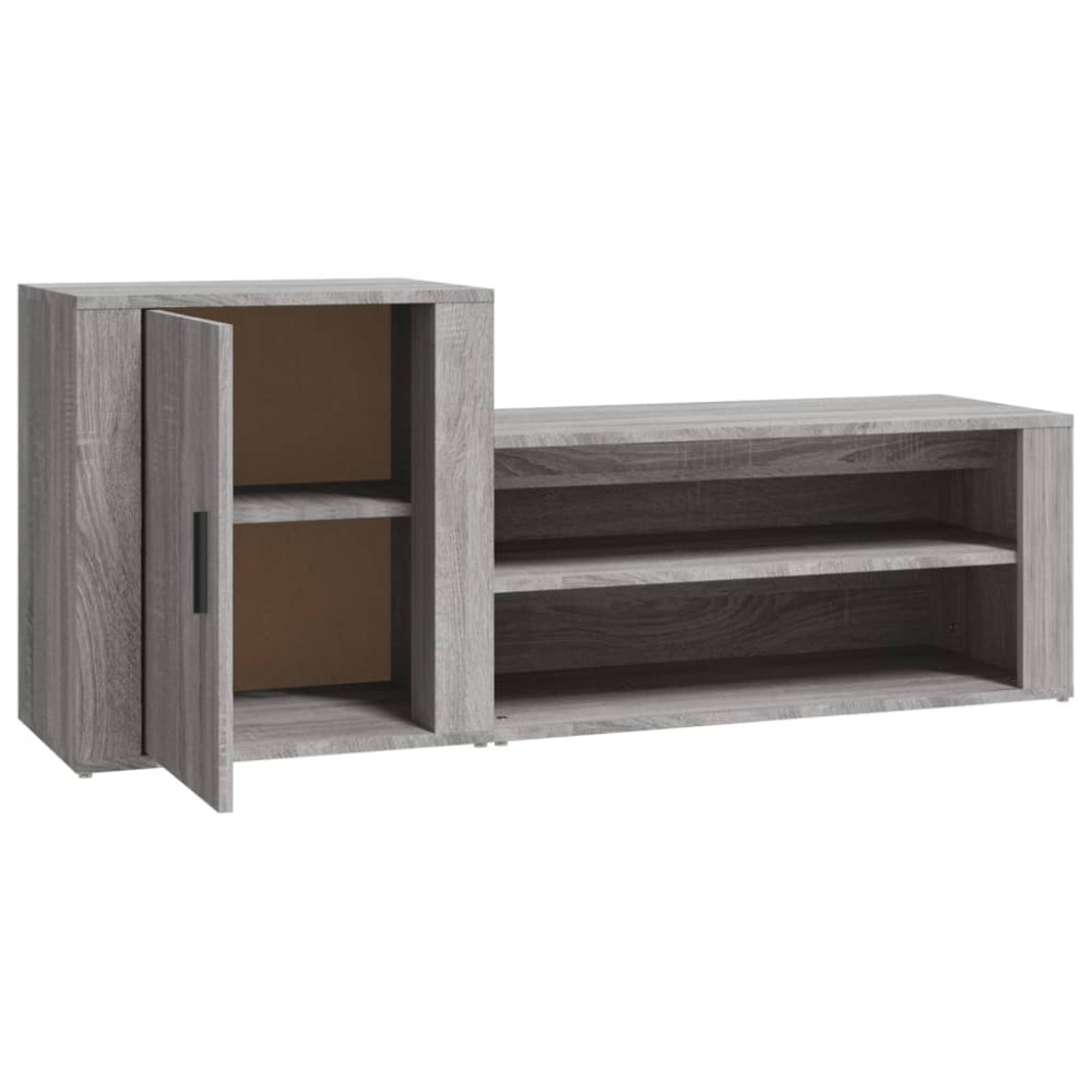 Produktbild för Skoskåp grå sonoma 130x35x54 cm konstruerat trä