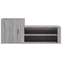 Produktbild för Skoskåp grå sonoma 130x35x54 cm konstruerat trä