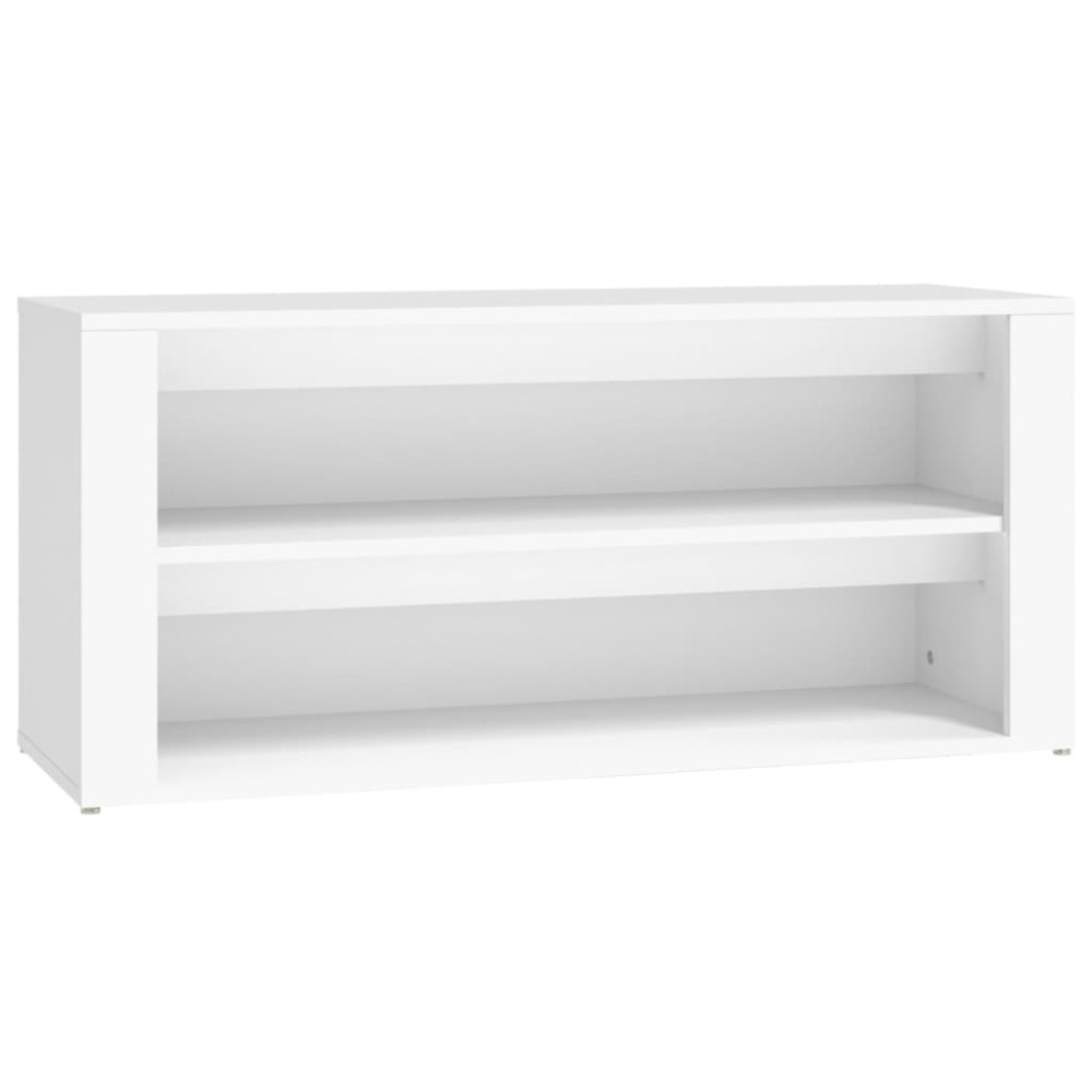 Produktbild för Skohylla vit 100x35x45 cm konstruerat trä