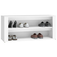Produktbild för Skohylla vit 100x35x45 cm konstruerat trä