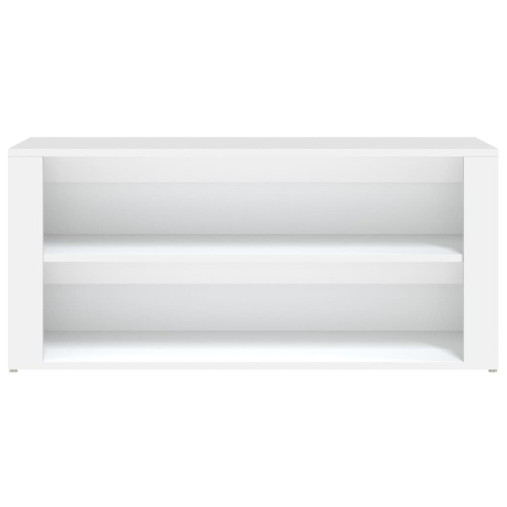 Produktbild för Skohylla vit 100x35x45 cm konstruerat trä