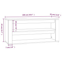 Produktbild för Skohylla vit 100x35x45 cm konstruerat trä