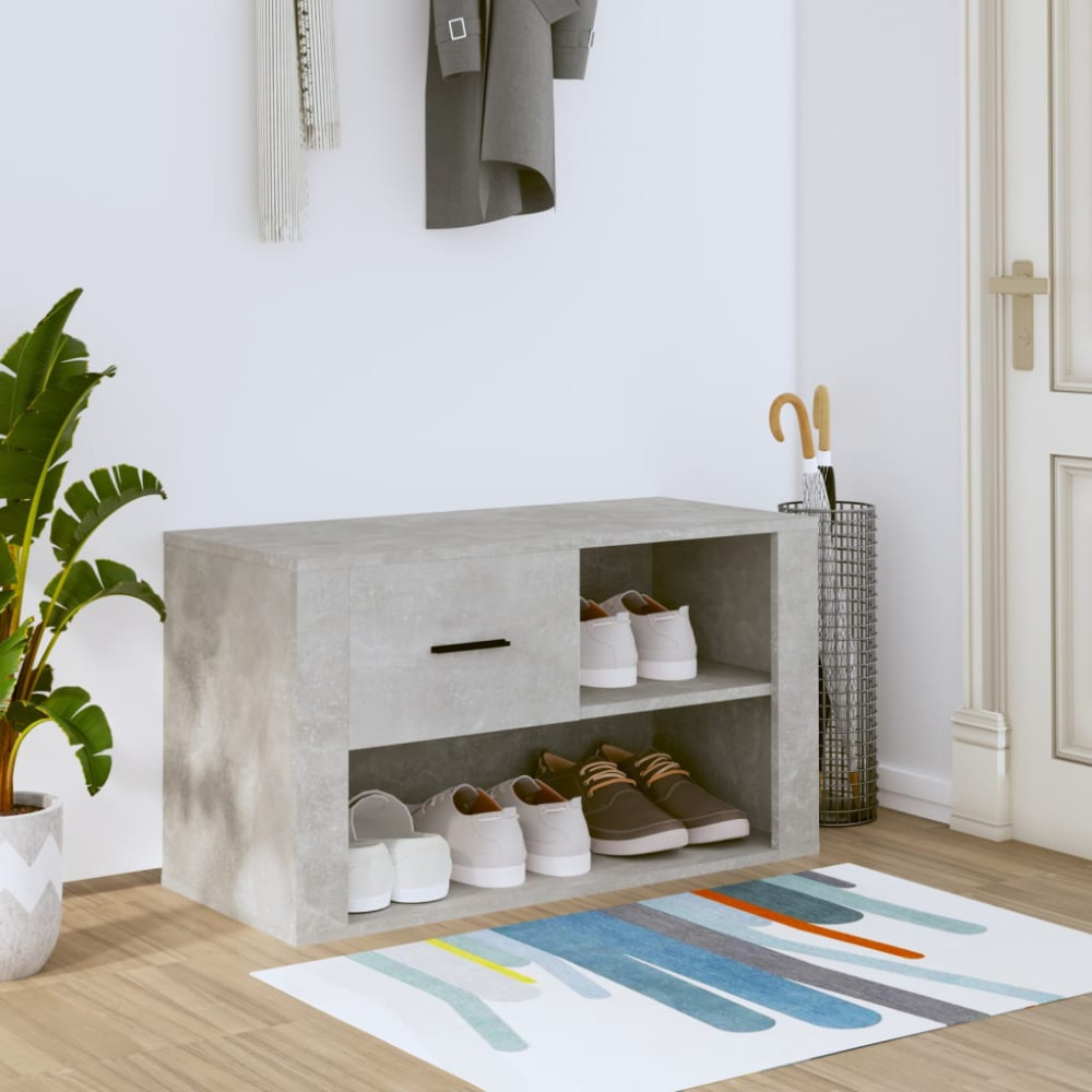Produktbild för Skoskåp betonggrå 80x35x45 cm konstruerat trä