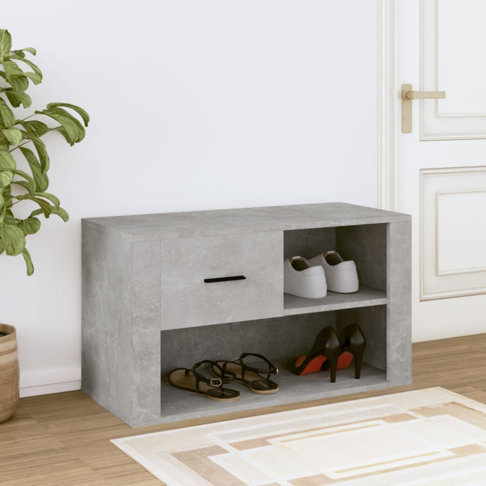 Produktbild för Skoskåp betonggrå 80x35x45 cm konstruerat trä