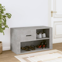 Produktbild för Skoskåp betonggrå 80x35x45 cm konstruerat trä