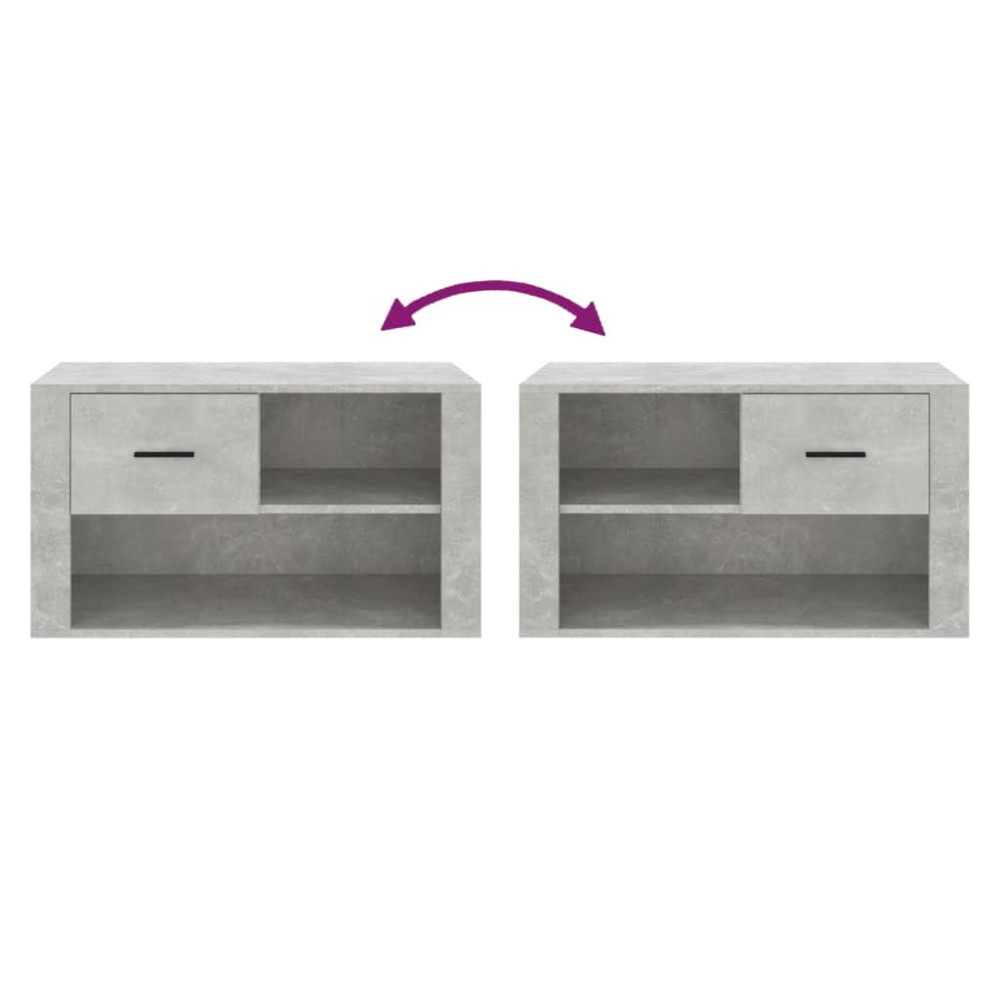 Produktbild för Skoskåp betonggrå 80x35x45 cm konstruerat trä
