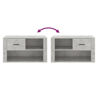 Produktbild för Skoskåp betonggrå 80x35x45 cm konstruerat trä