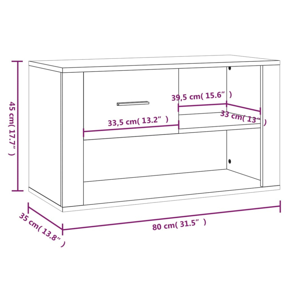 Produktbild för Skoskåp betonggrå 80x35x45 cm konstruerat trä