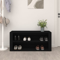 Produktbild för Skohylla svart 100x35x45 cm konstruerat trä
