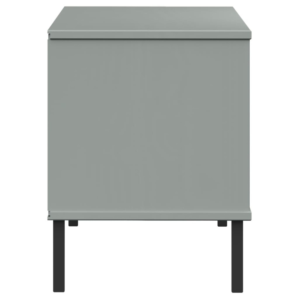 Produktbild för Skohylla med metallben OSLO grå 106x35x45 cm massivt trä