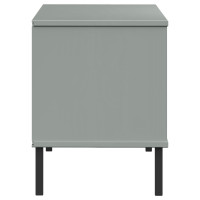 Produktbild för Skohylla med metallben OSLO grå 106x35x45 cm massivt trä