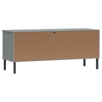 Produktbild för Skohylla med metallben OSLO grå 106x35x45 cm massivt trä