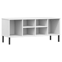 Produktbild för Skohylla med metallben OSLO vit 106x35x45 cm massivt trä