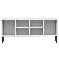 Produktbild för Skohylla med metallben OSLO vit 106x35x45 cm massivt trä
