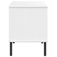 Produktbild för Skohylla med metallben OSLO vit 106x35x45 cm massivt trä