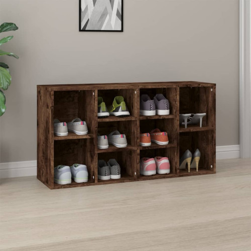 vidaXL Skobänk rökfärgad ek 103x30x55 cm konstruerat trä