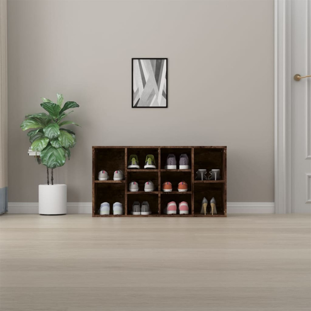 Produktbild för Skobänk rökfärgad ek 103x30x55 cm konstruerat trä